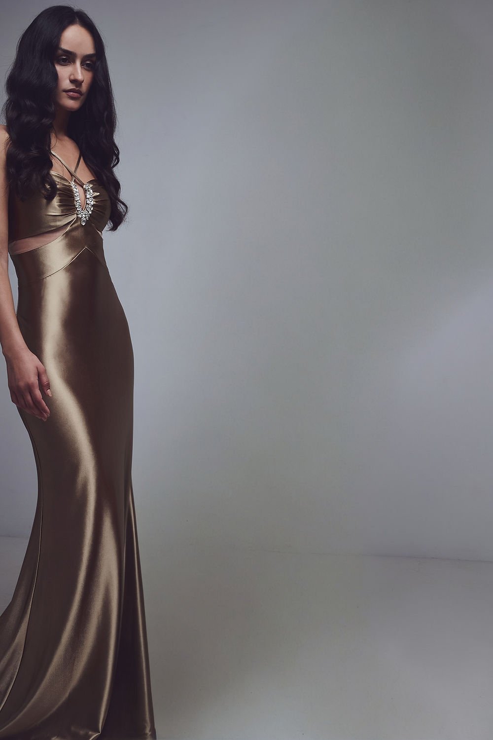 Premium Satin Cutout Gown