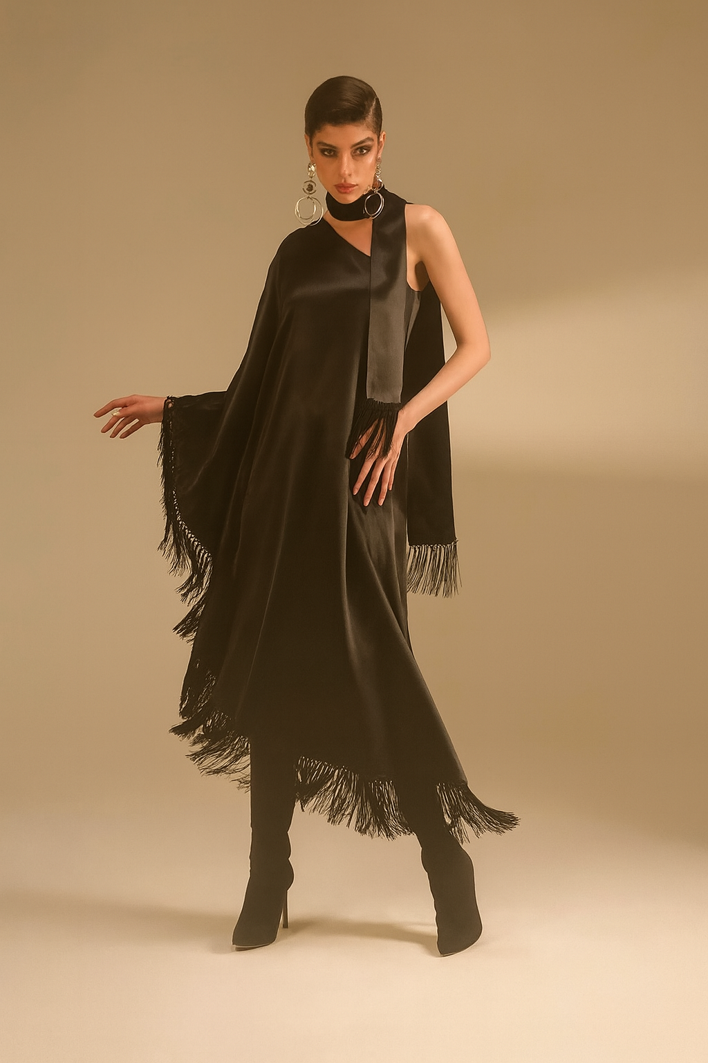 Anobi Spritz Fringe Maxi Dress