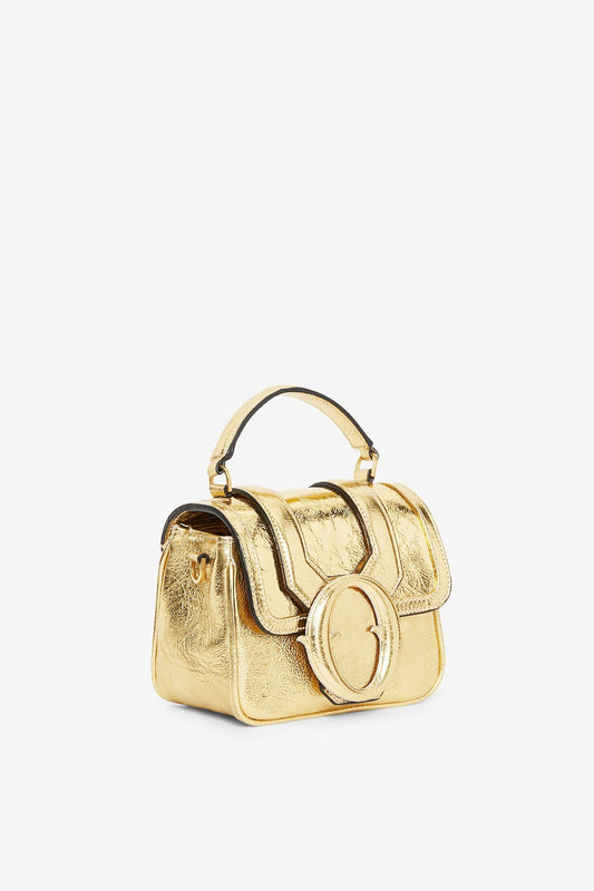 Italian gold leather handbag