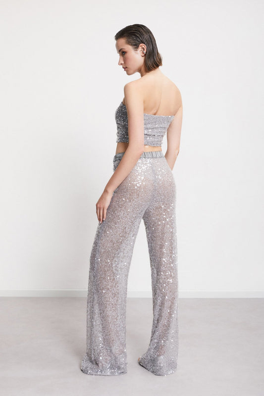 sequin palazzo pants back view SOPHiEL