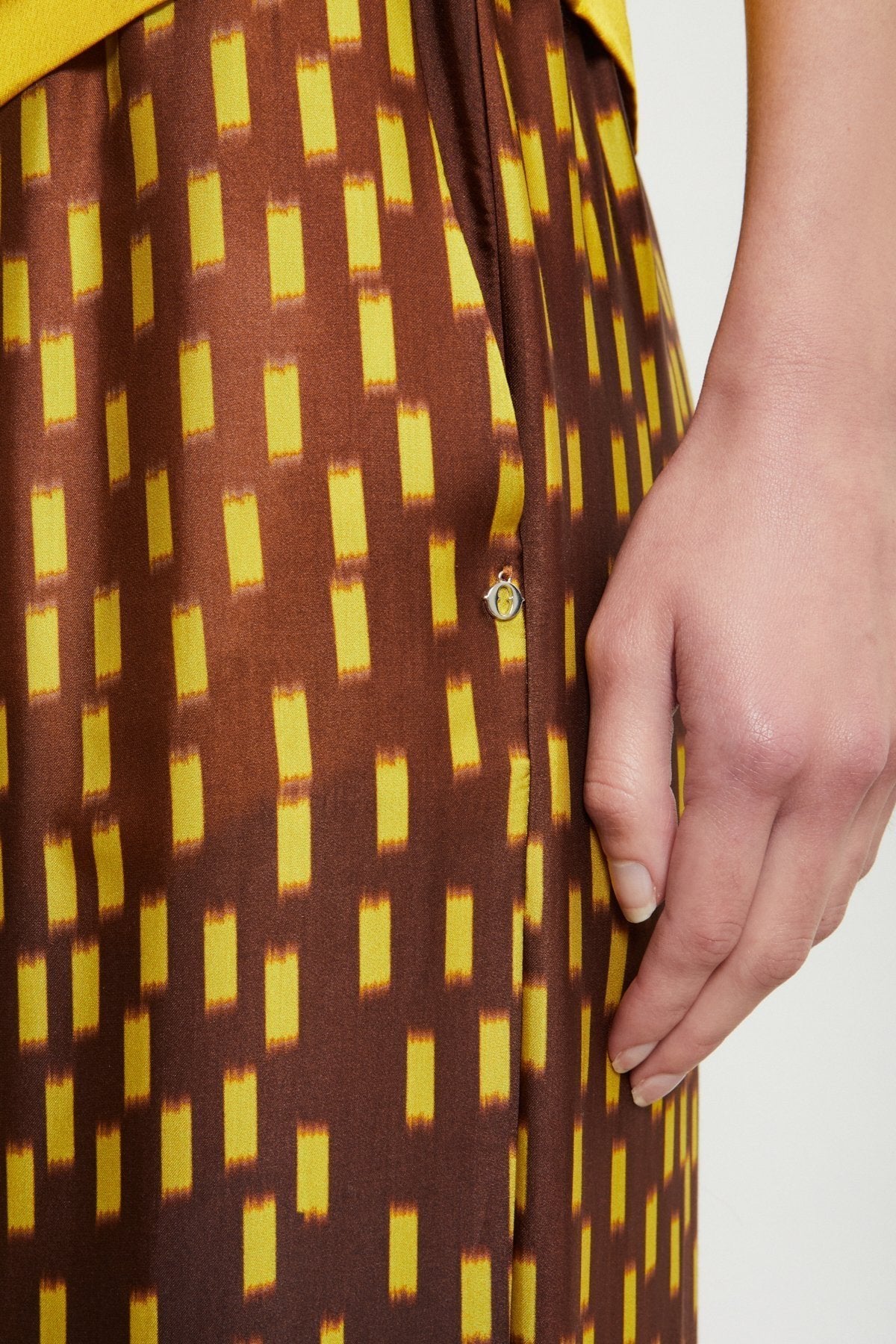Ottod'Ame brown printed palazzo trousers geometric print detail