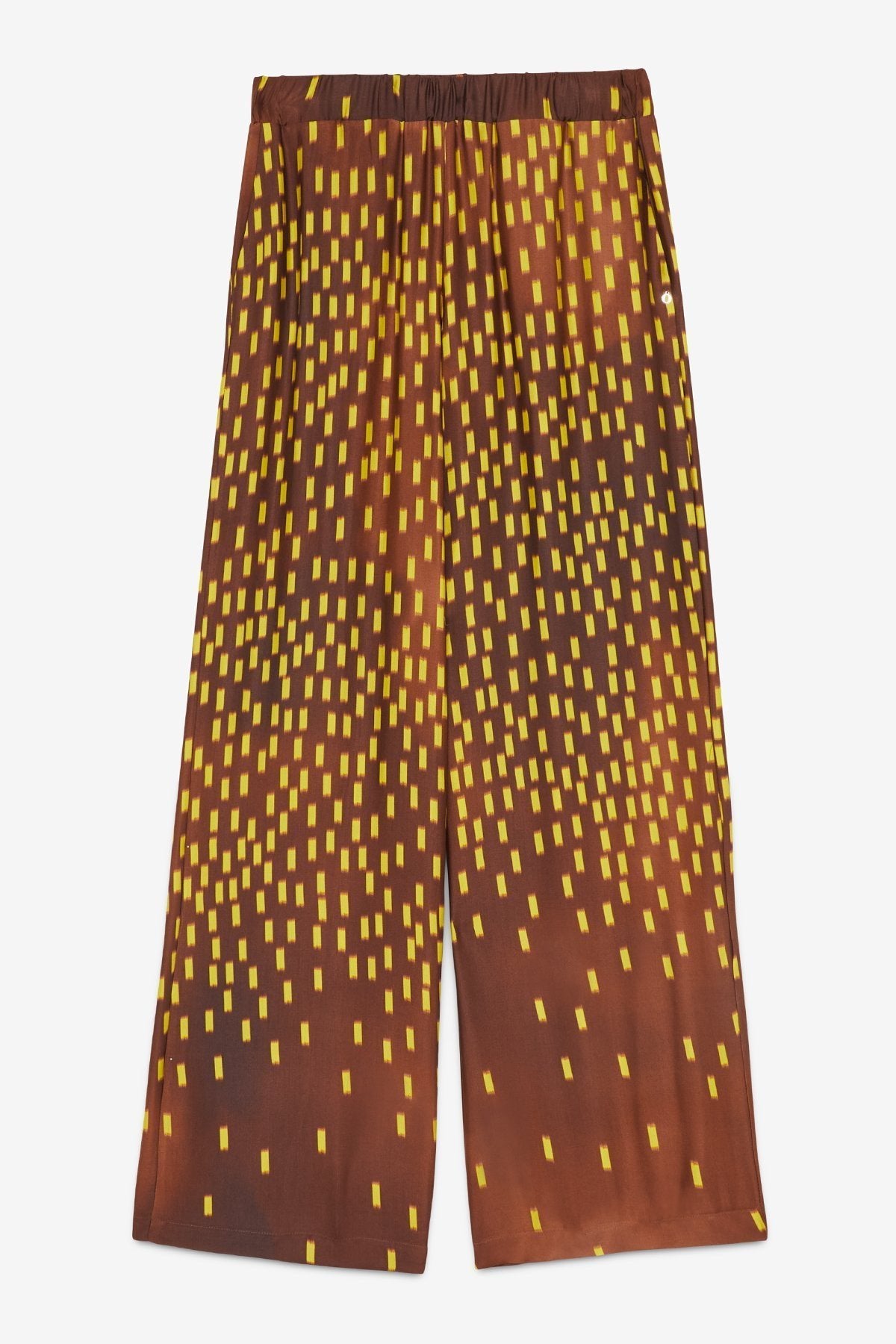 Ottod'Ame brown printed viscose palazzo trousers