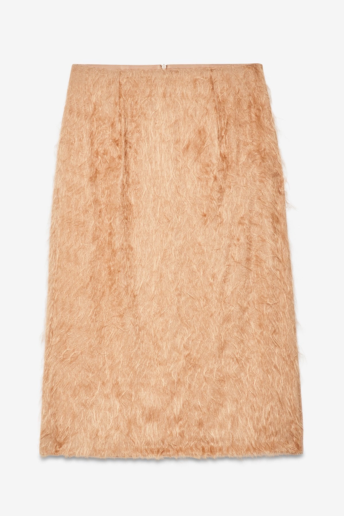 Ottod'Ame beige fluffy textured midi skirt