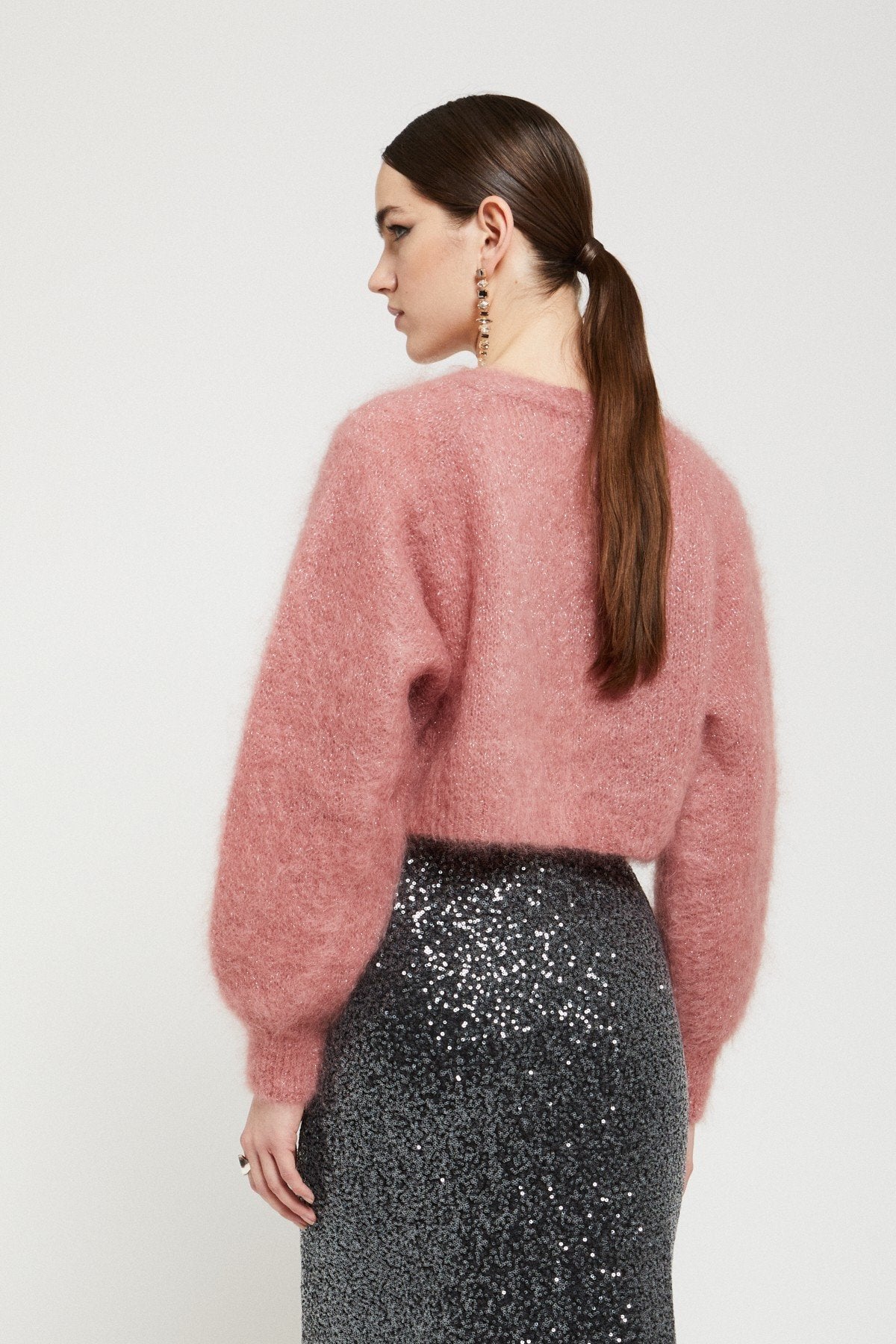 Crop Mohair Fluffy Cardigan