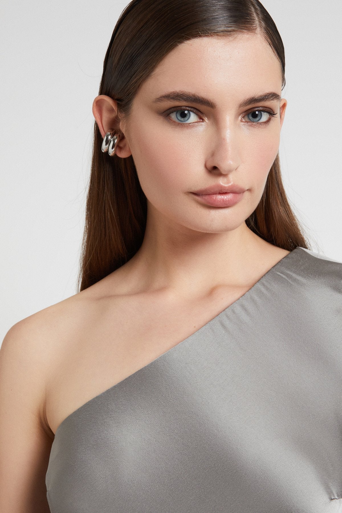 One-Shoulder Viscose Long Dress