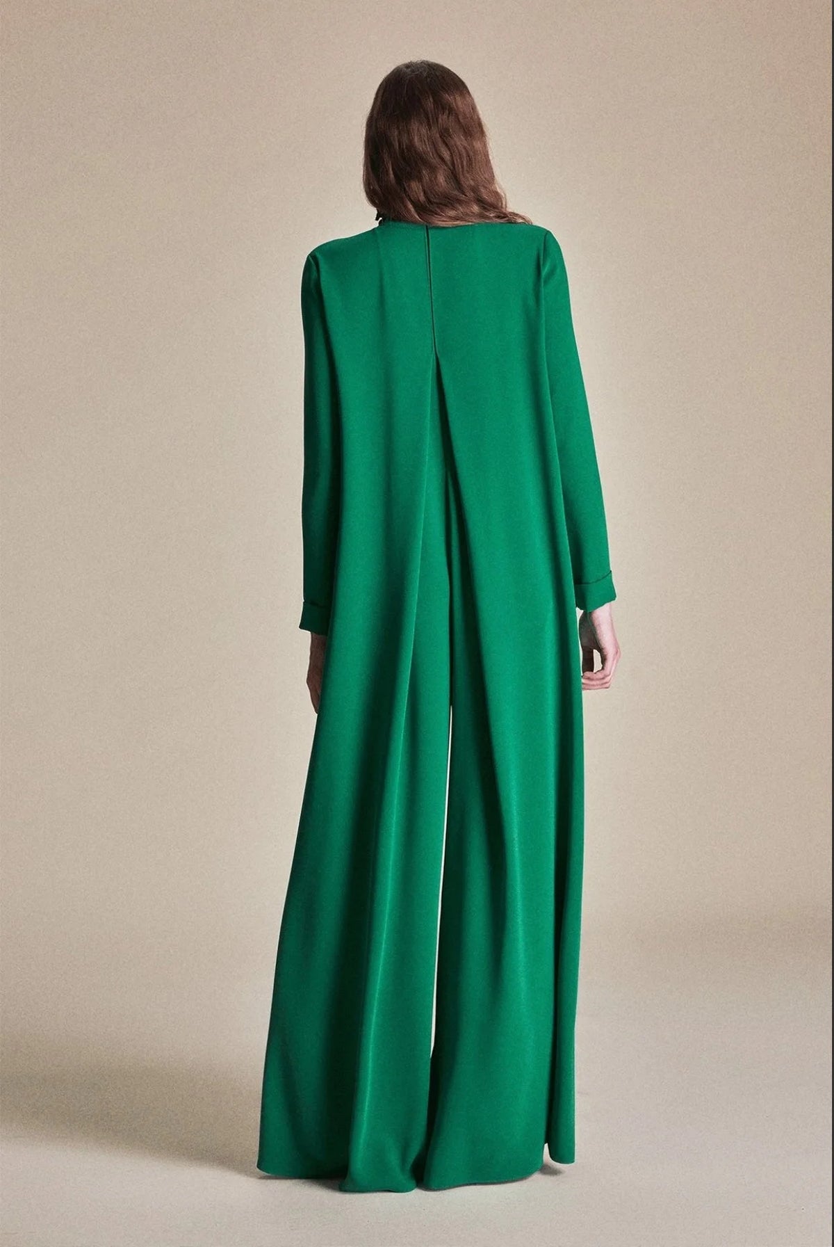 Emerald Draped Wide-Leg Jumpsuit
