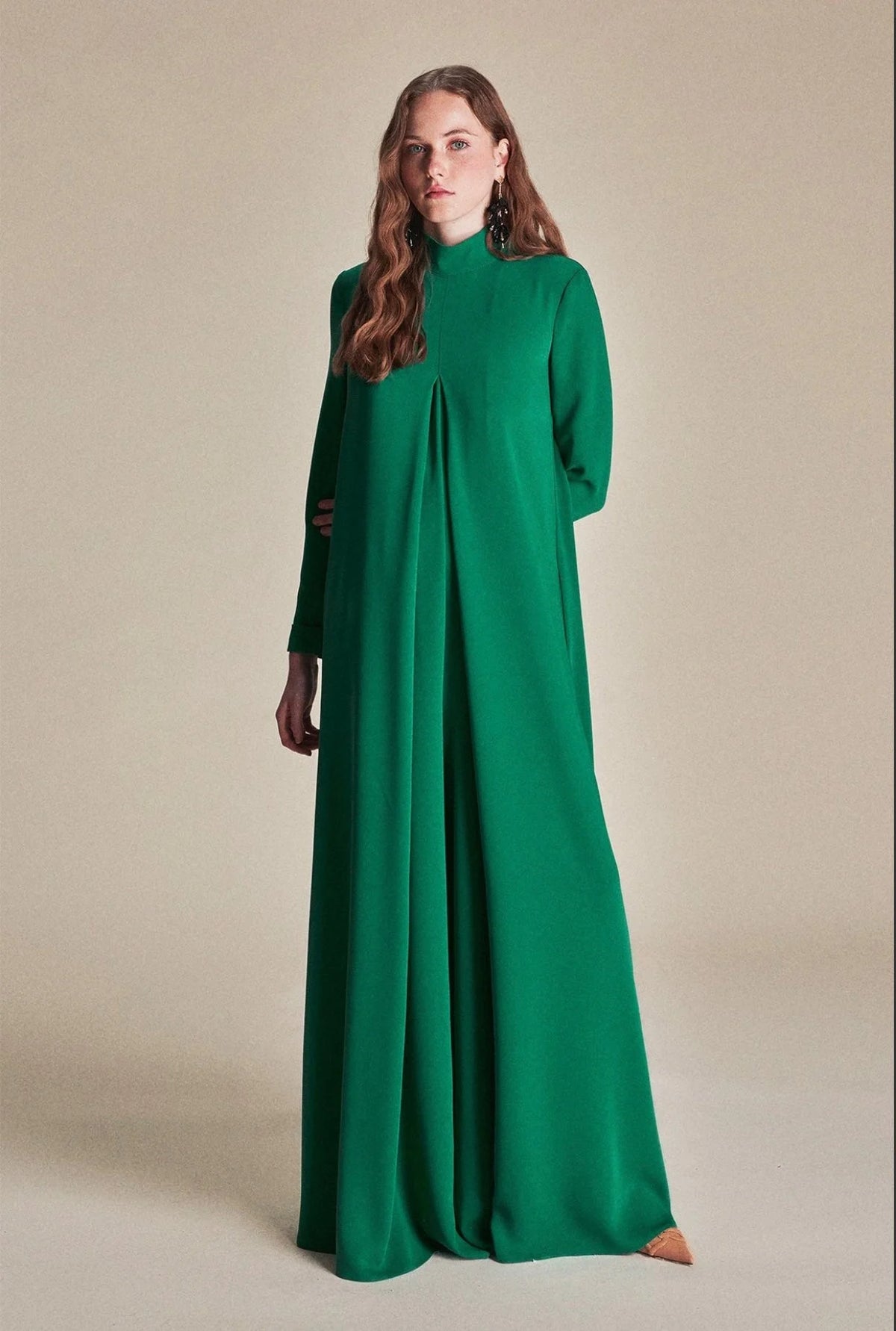 Emerald Draped Wide-Leg Jumpsuit