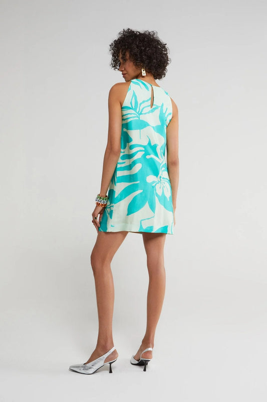 tropical print summer mini dress