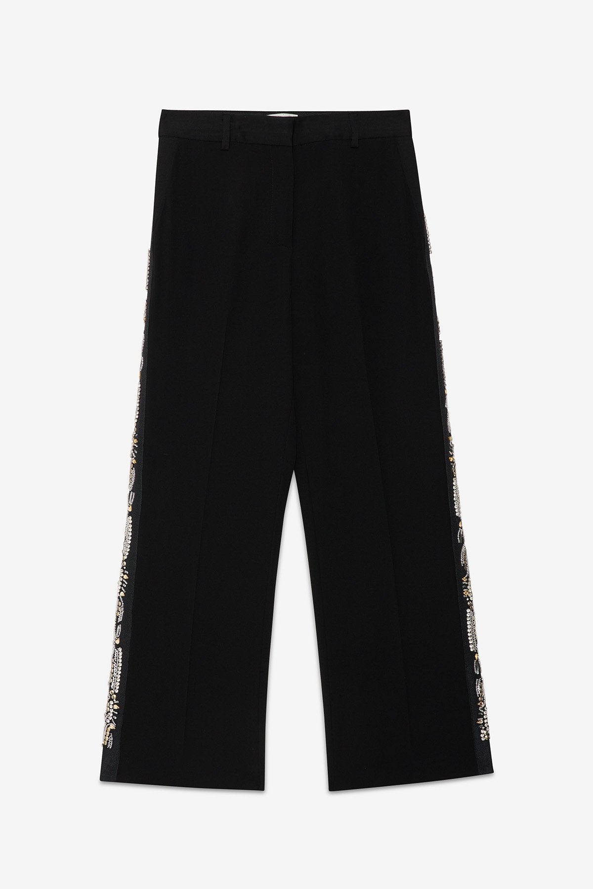 Palazzo Trousers with Hand-Embroidery
