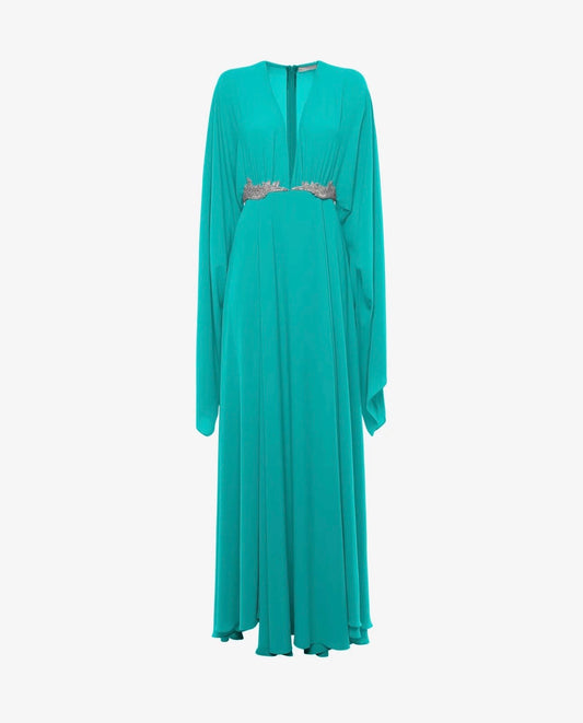 Turquoise dress with embellishments, ceremony dress SOPHiEL