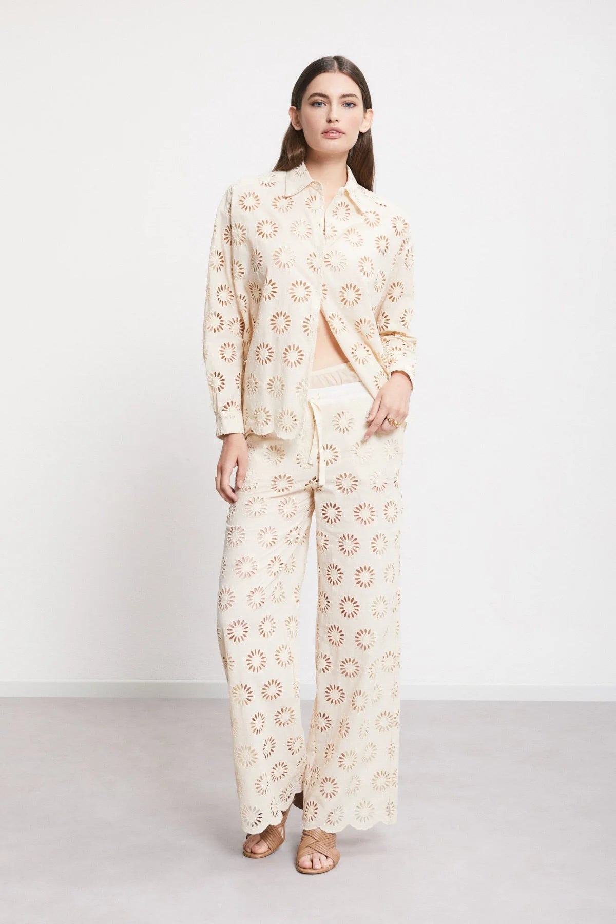 Cotton Cutwork Embroidered Shirt