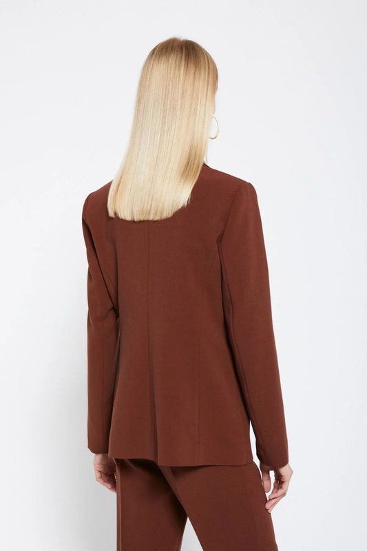 Brown Double-Breasted Tailored Blazer