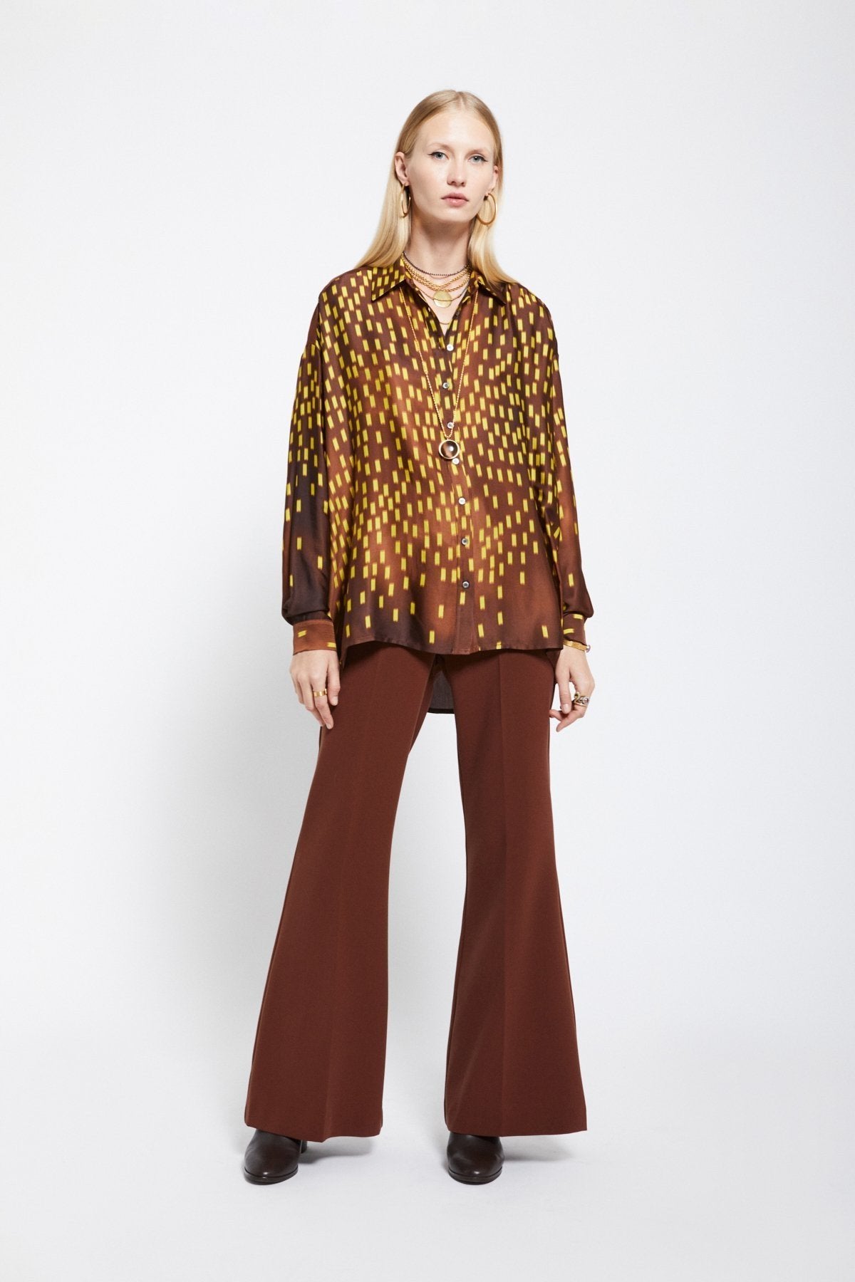 Solid Flared Trousers