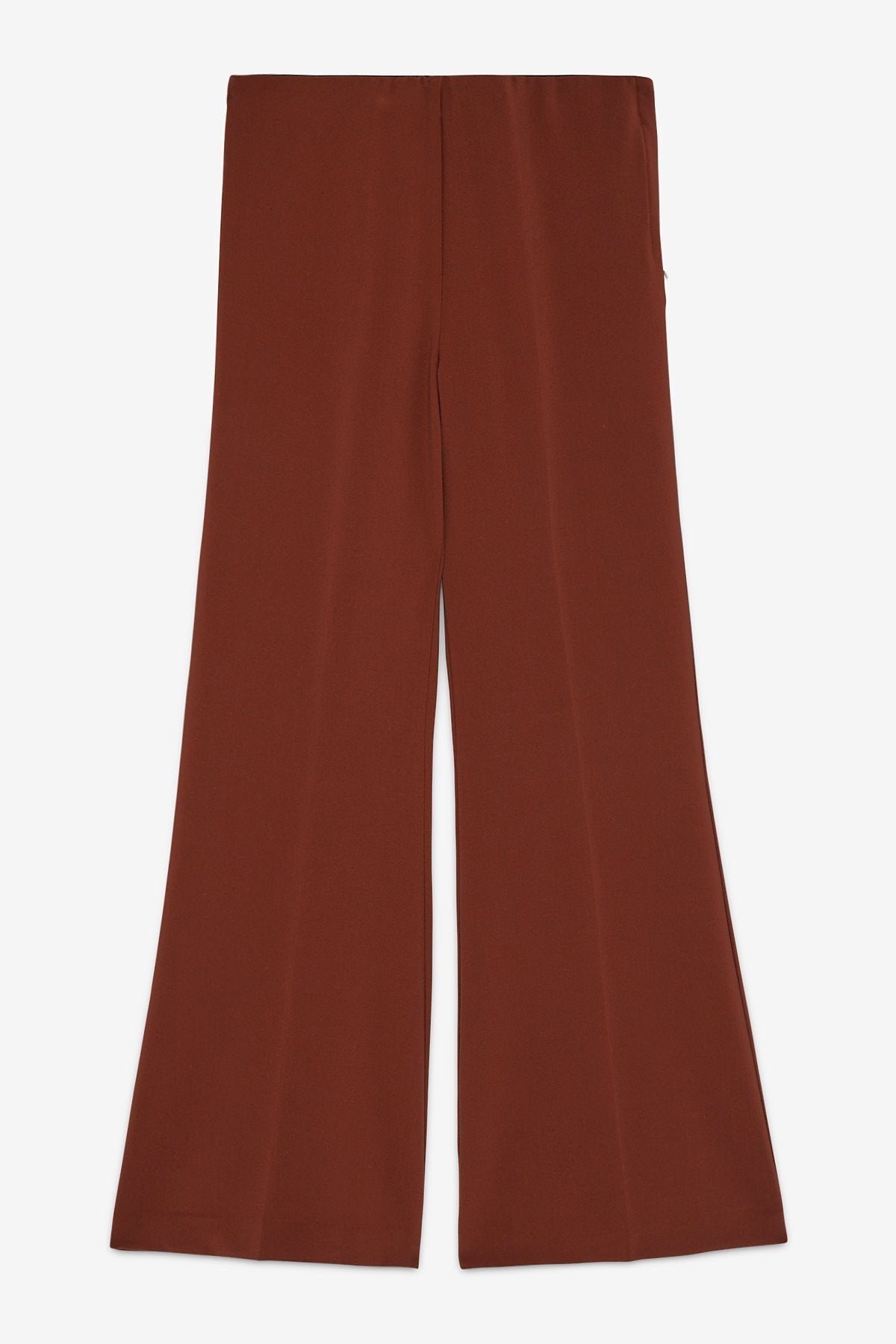 Brown Flared Tailored Trousers