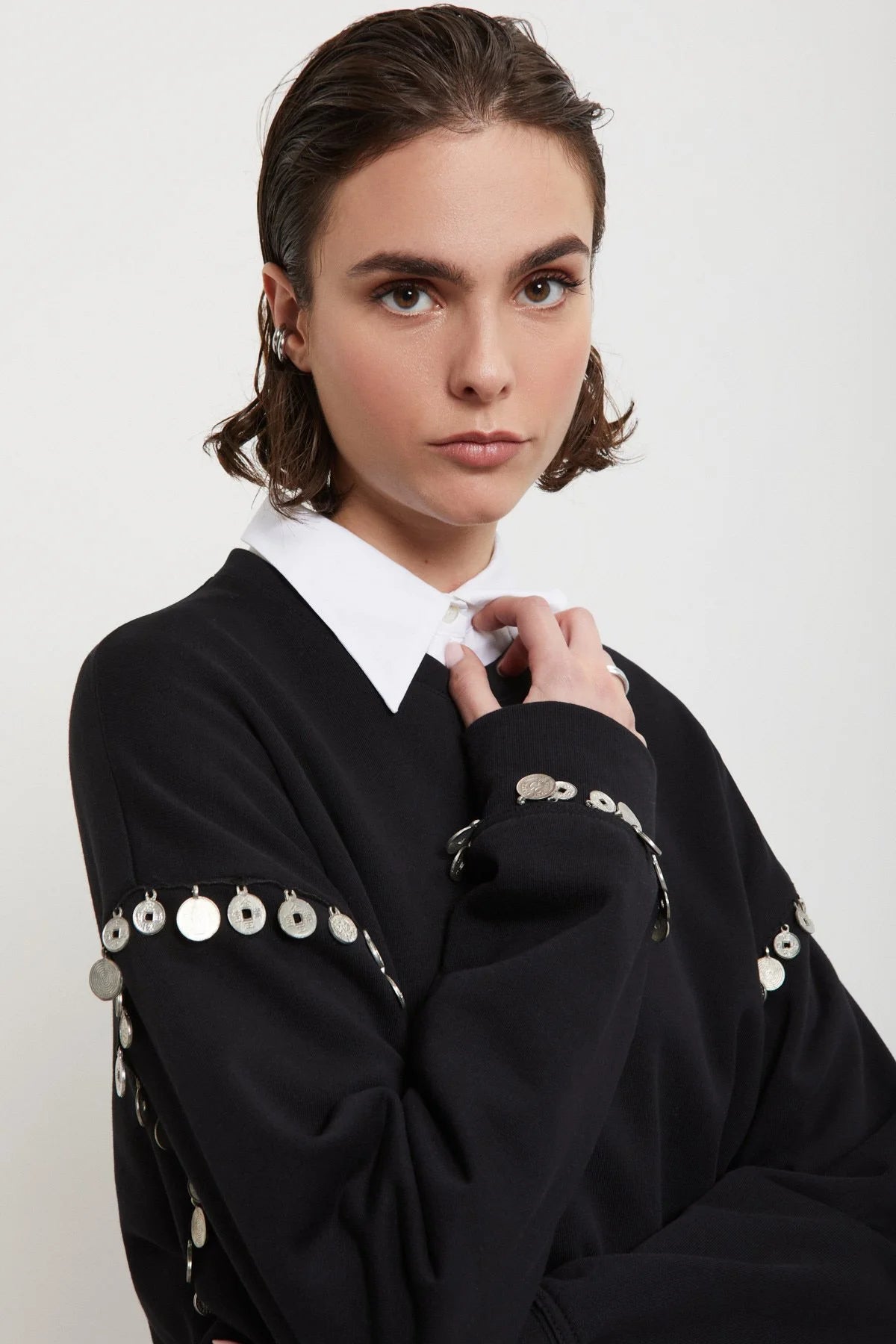 Pure Cotton sweatshirt with Embellishments