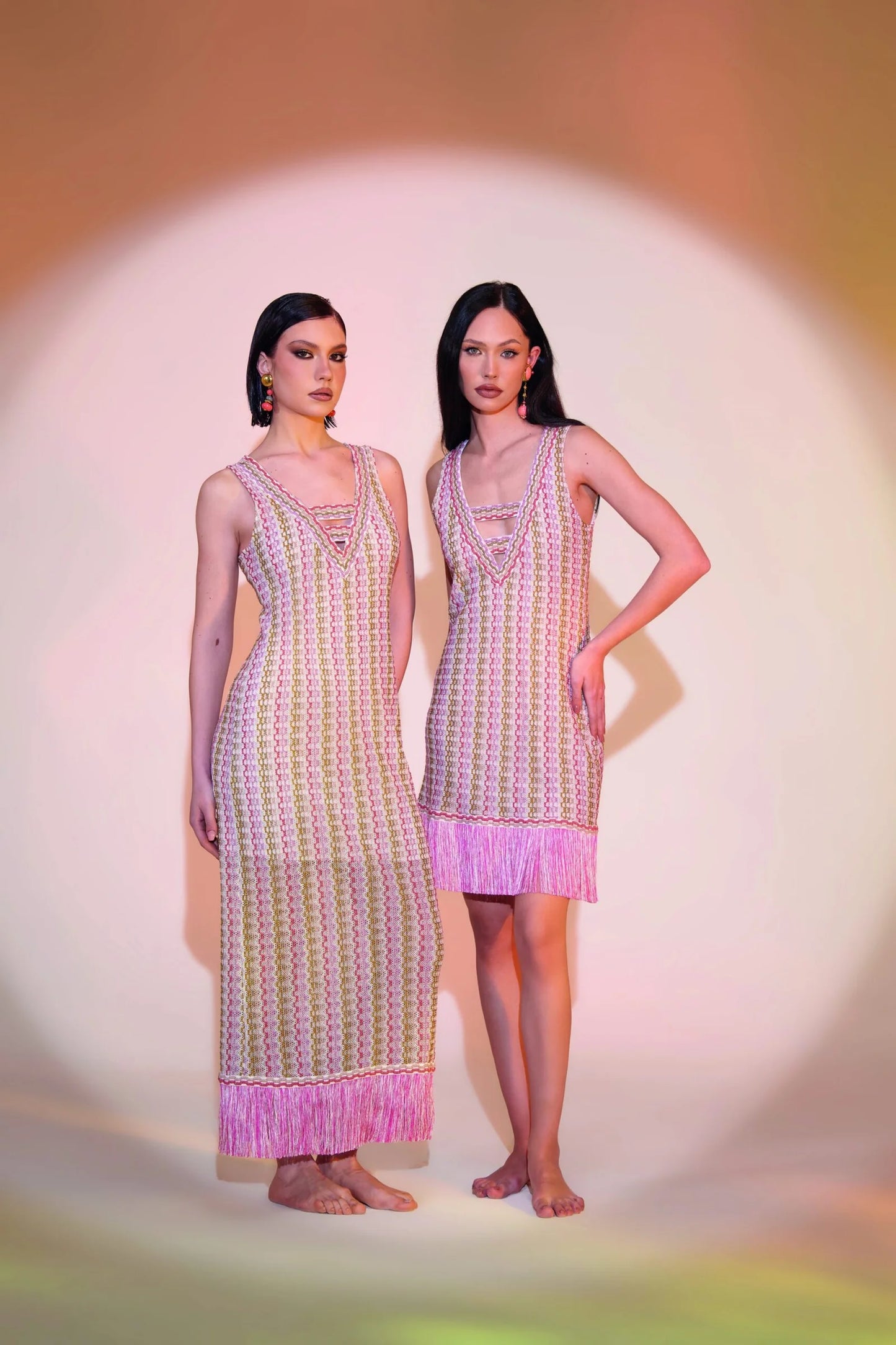 Fringed Knit Maxi Dress