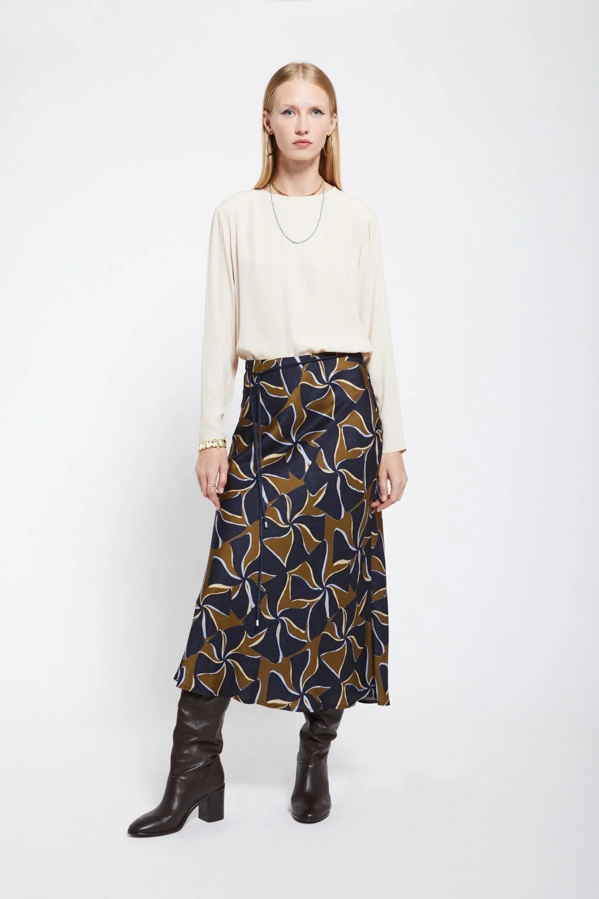 Pure Printed Viscose Midi Skirt