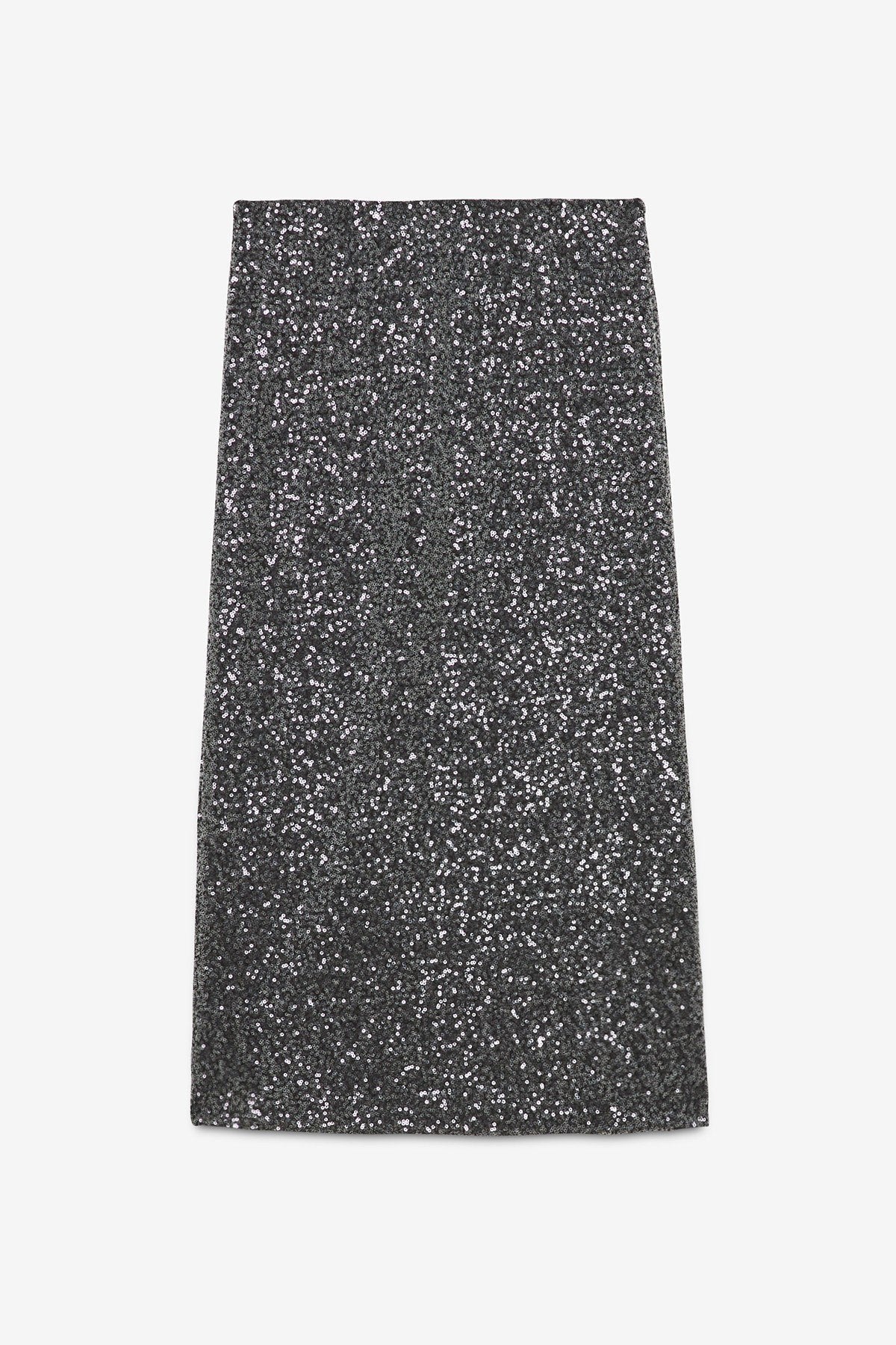 Ottod’Ame silver sequin midi skirt full-length view