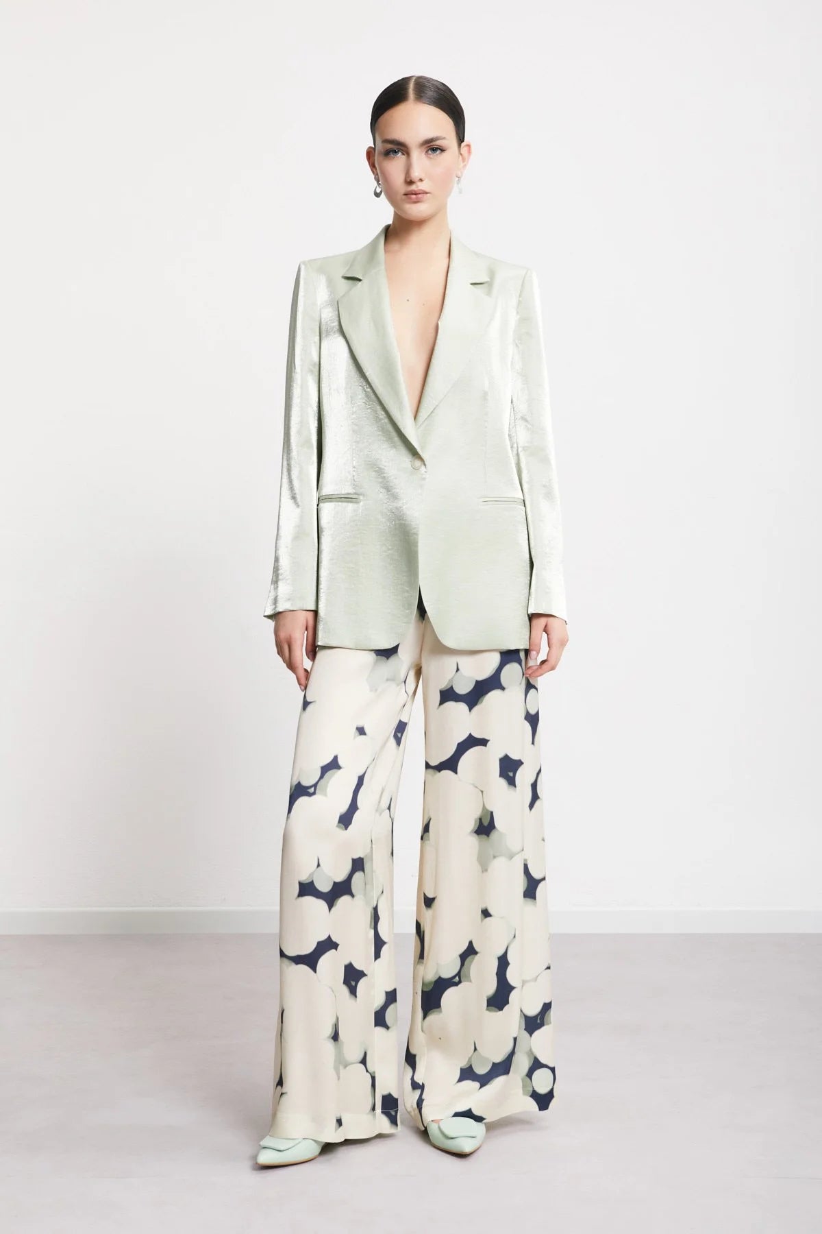 Viscose Printed Wide-Leg Pants