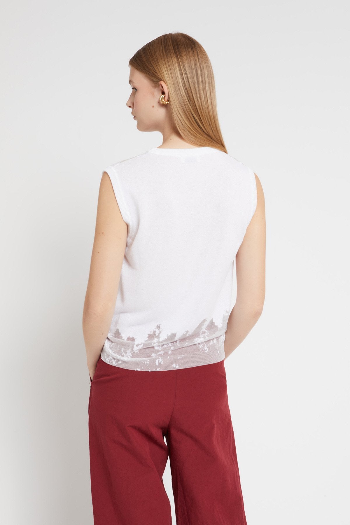 sheer viscose blouse back view SOPHiEL