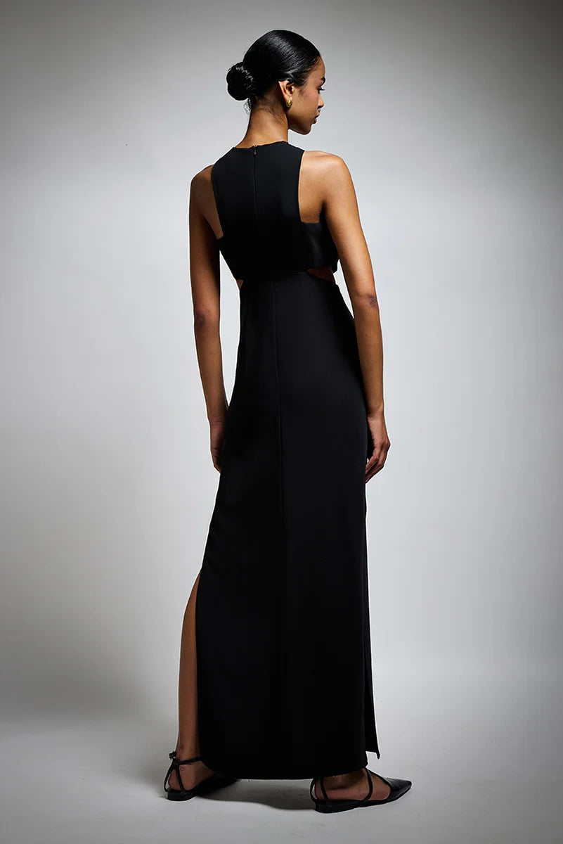 Premium Halter Cutout Maxi Dress