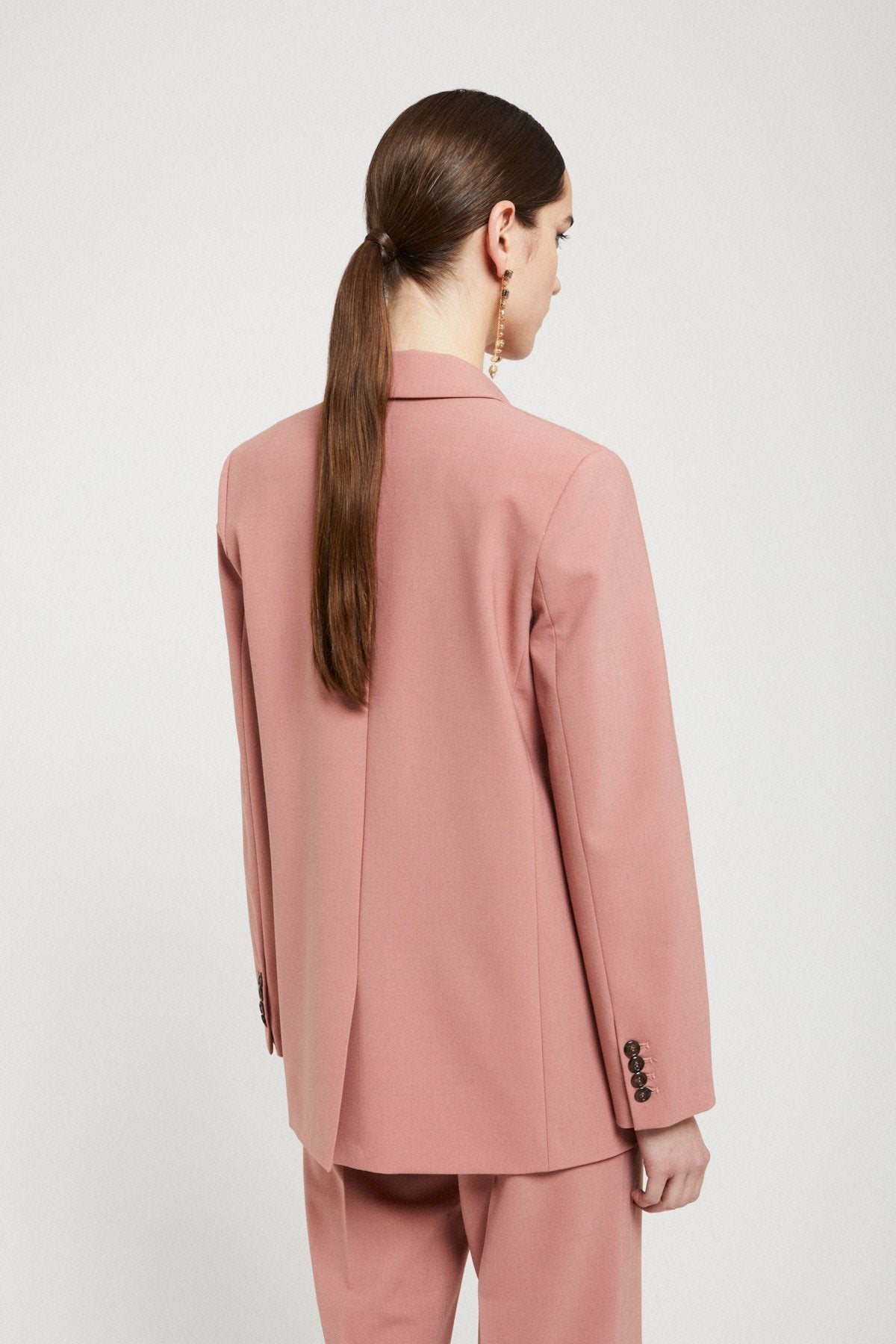 Dusty Pink Wool Blend Blazer