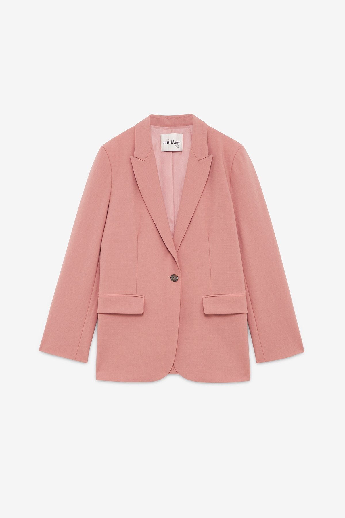 Dusty Pink Wool Blend Blazer