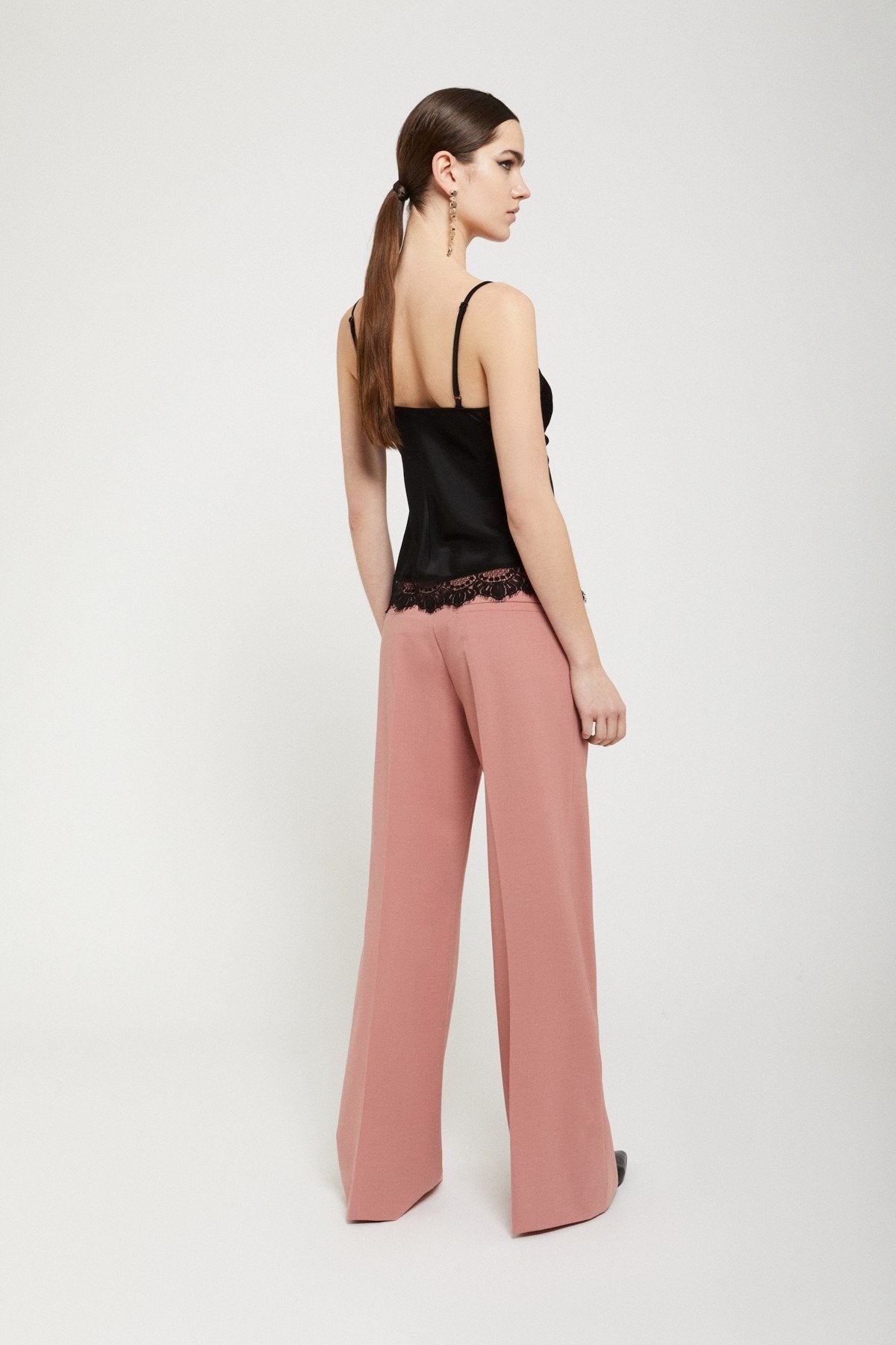 Wool Blend Flared Trousers