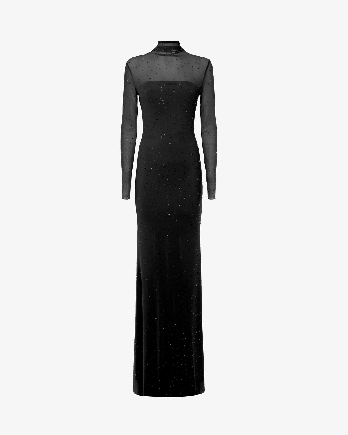 Alma Sanchez Acoro black long sleeve sheer maxi dress