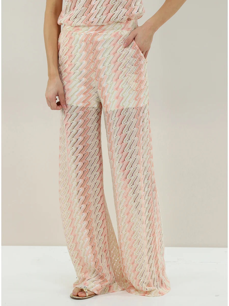 Rosé Wave Knit Pants
