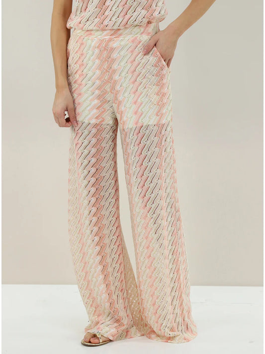Rosé Wave Knit Pants