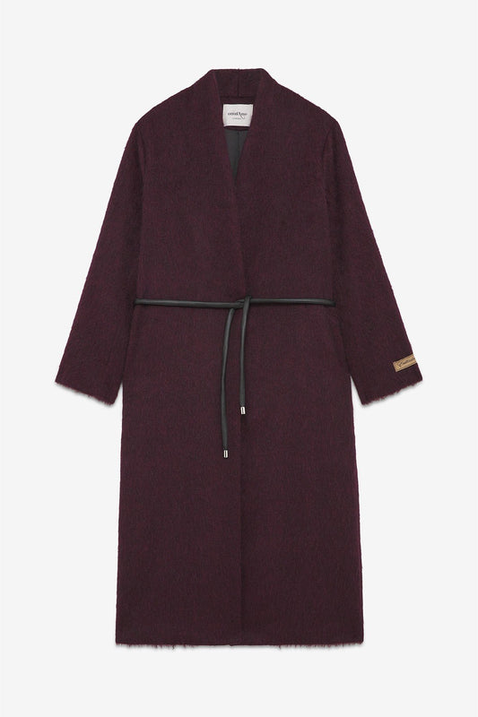 Wool-blend Coat with Belt