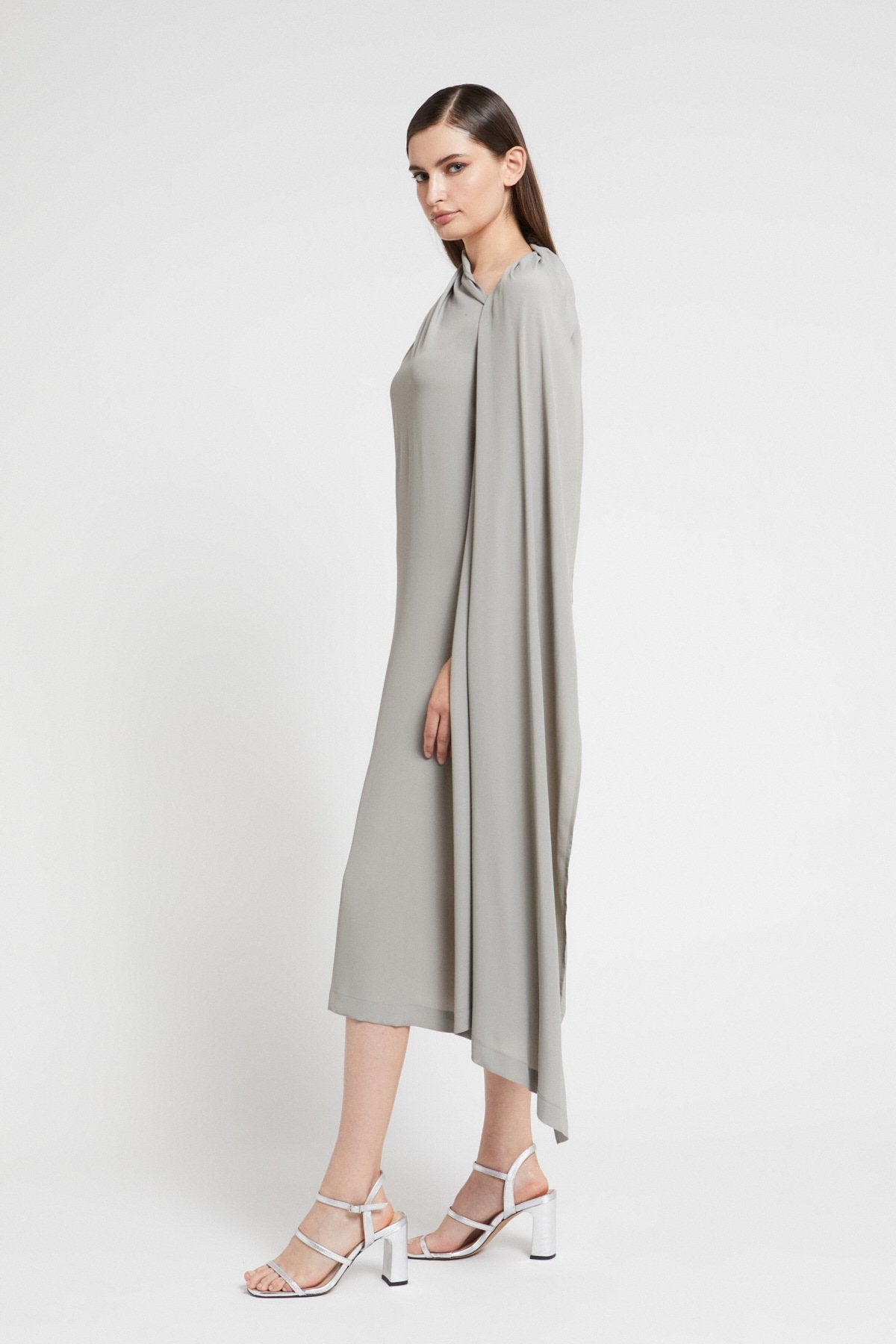 Silk Blend Midi Dress