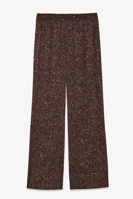 Printed Pure Viscose Palazzo Trousers with Pockets