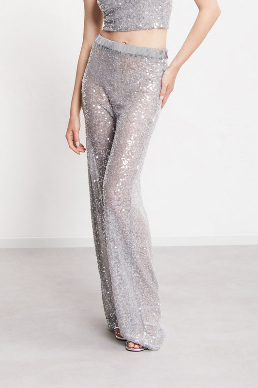 wide leg sequin trousers women