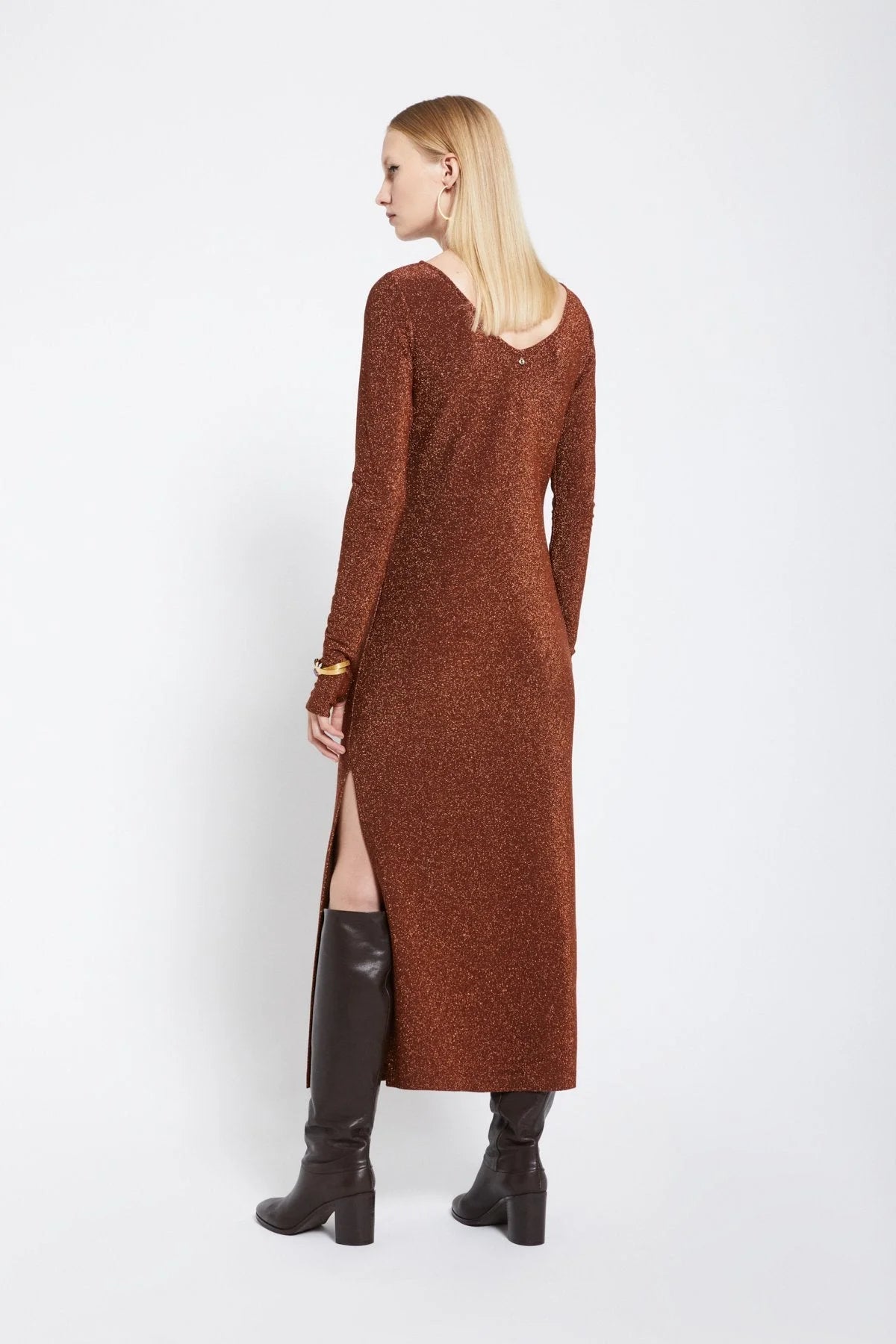 Viscose Long Dress with Lurex