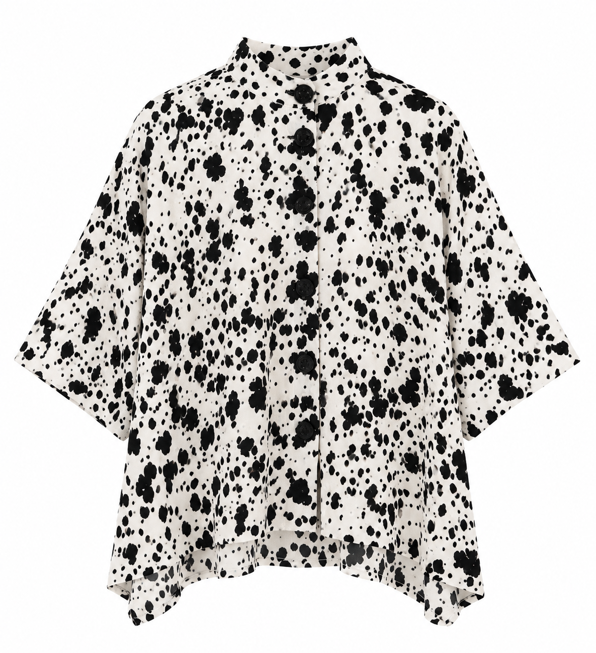 Nikos Alizias Fioroula blouse with relaxed three-quarter sleeves and asymmetric hem