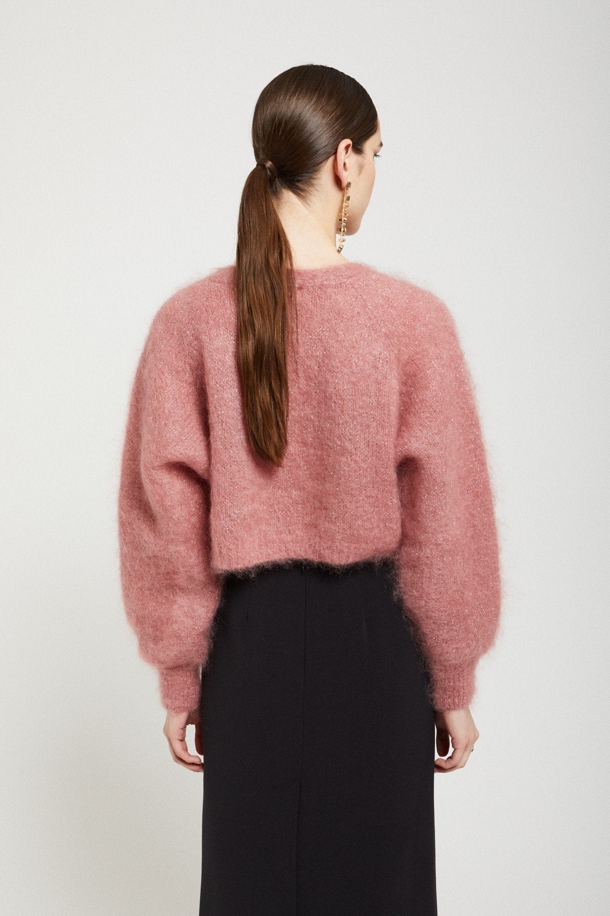 Crop Mohair Fluffy Cardigan