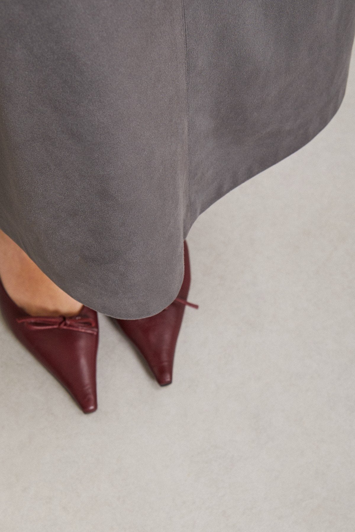 Midi Skirt Leather Effect with Slit