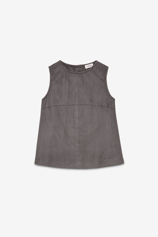 Sleeveless Top Leather Effect