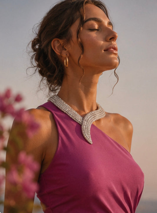 orchid pink one shoulder party dress  SOPHiEL