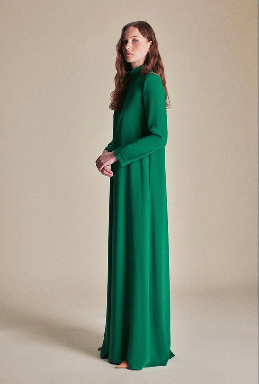 Emerald Draped Wide-Leg Jumpsuit