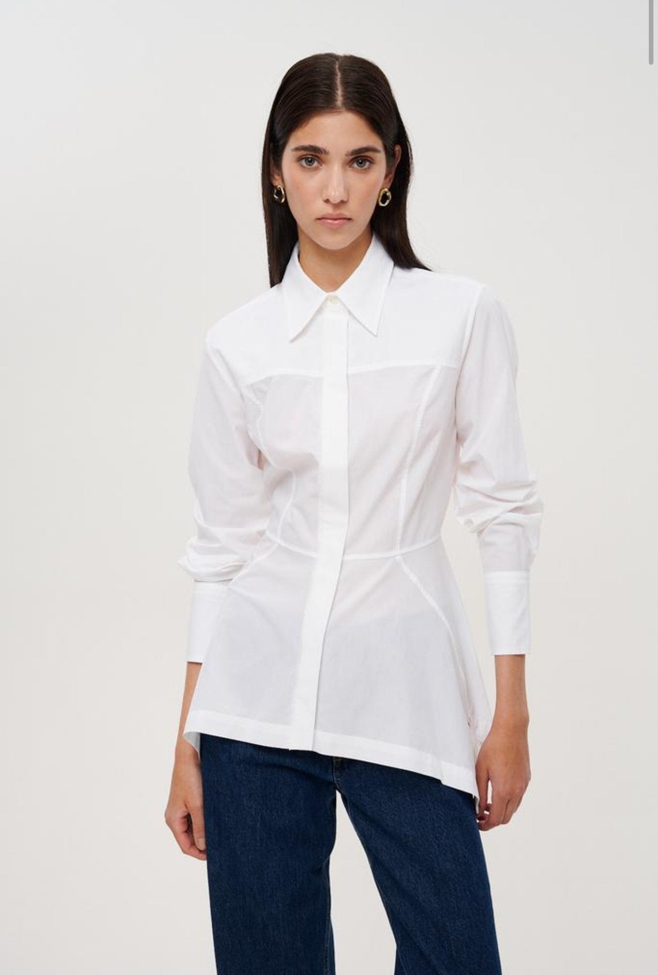 Shirt with Asymmetrical Hemline