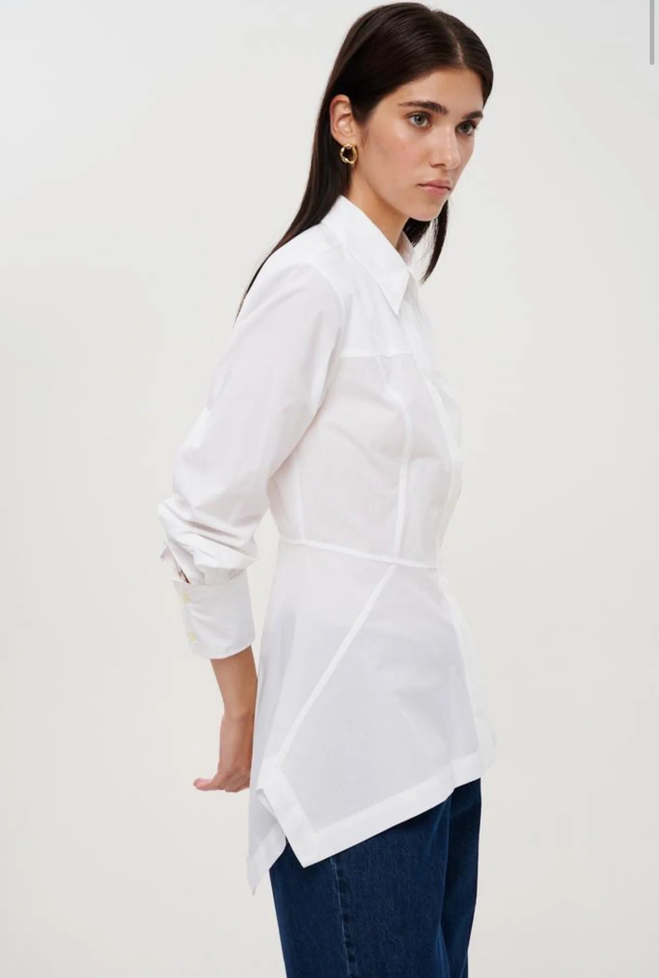 Shirt with Asymmetrical Hemline