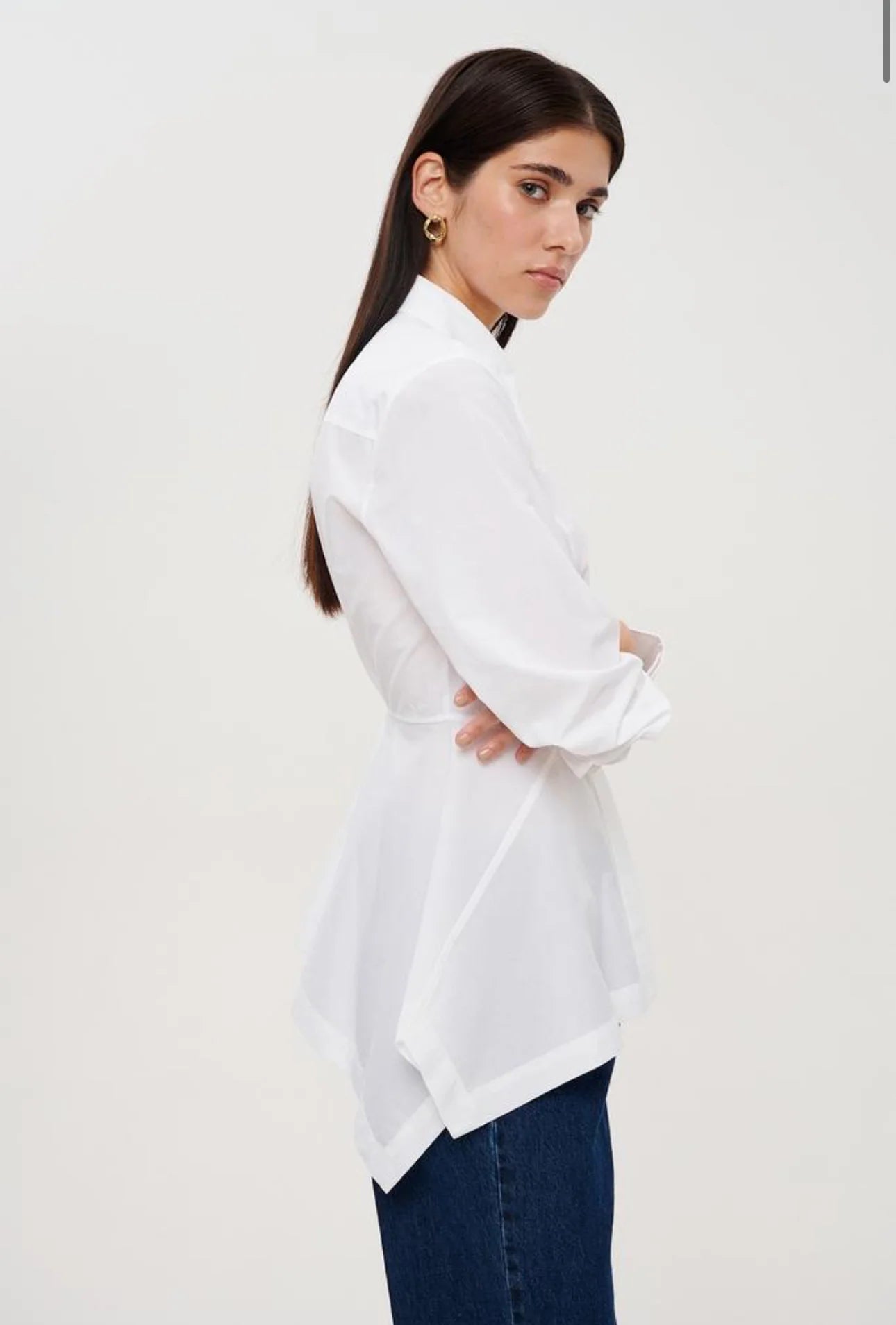 Shirt with Asymmetrical Hemline
