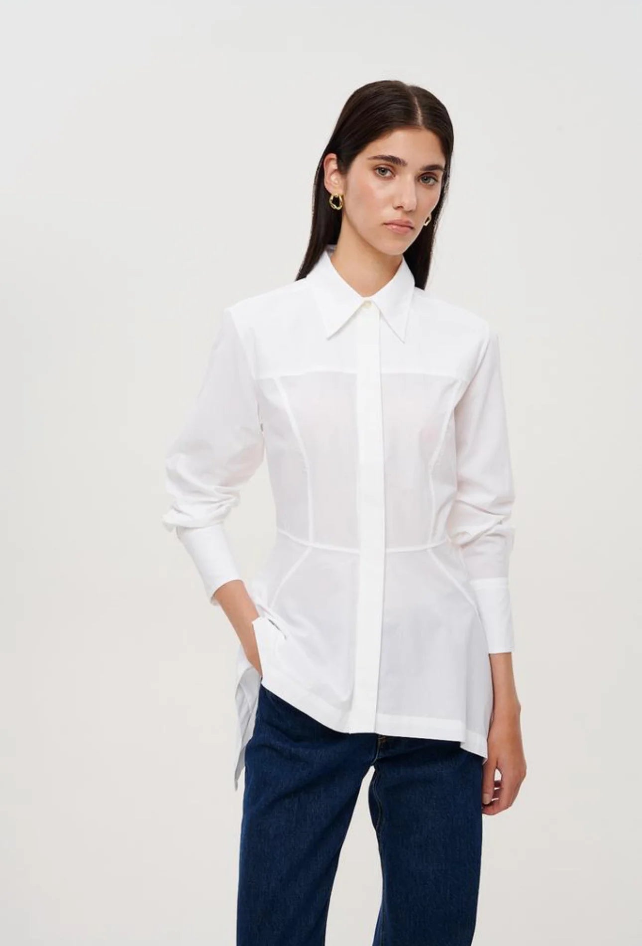 Shirt with Asymmetrical Hemline