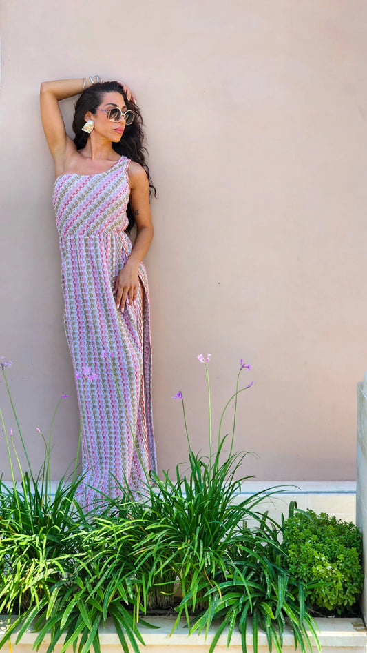 One-Shoulder Knit Maxi Dress