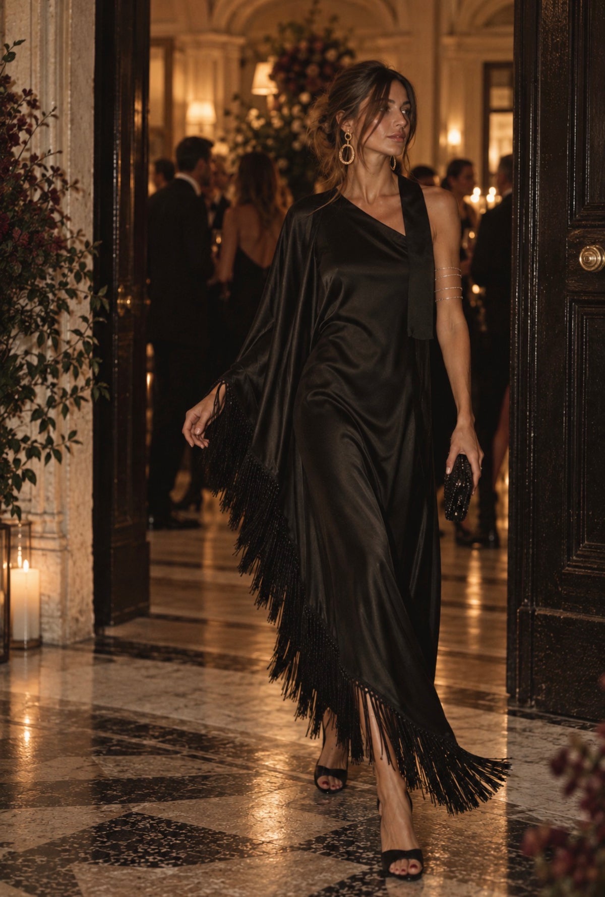 Alma Sanchez Anobi black designer evening dress