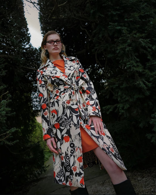 Printed Midi Coat