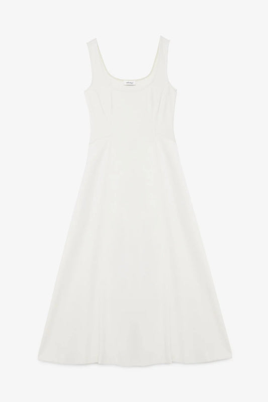 White Viscose Midi Dress
